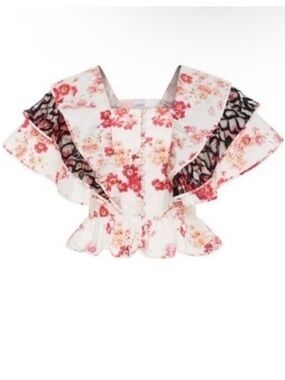 Jill Stuart Renee Floral Cotton Poplin Blouse